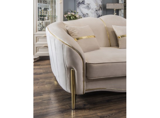 Раскладной Диван Лара 2х местный, бежевый золото в Кургане