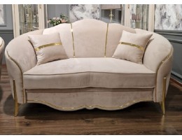 Диван Лара 2х местный, бежевый золото