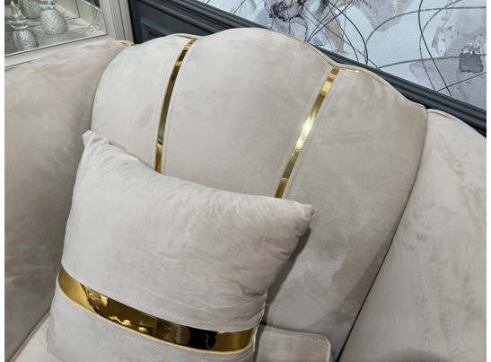 Комплект Лара, (диван + 2 кресла) бежевый золото