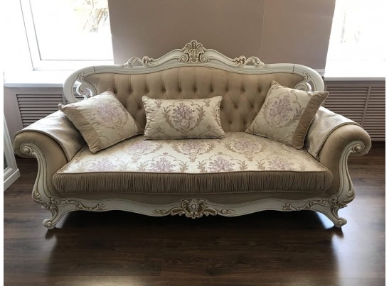 Диван Мона Лиза 3х местный, белый глянец