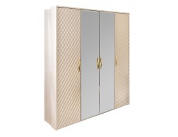 Шкаф LARA 4-дверный, бежевый глянец