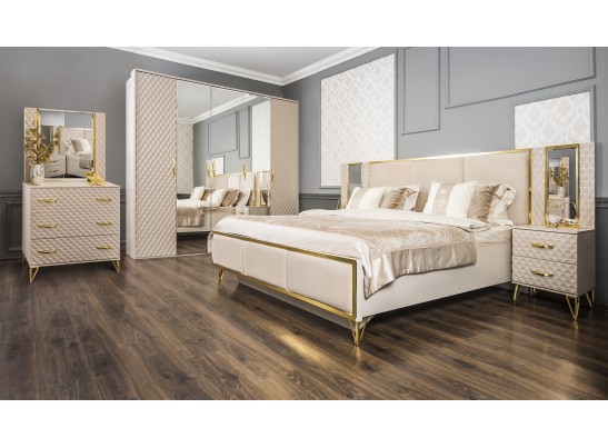 Шкаф LARA 5-дверный, бежевый глянец в Кургане