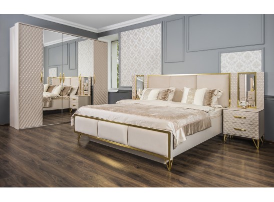 Шкаф LARA 5-дверный, бежевый глянец в Кургане