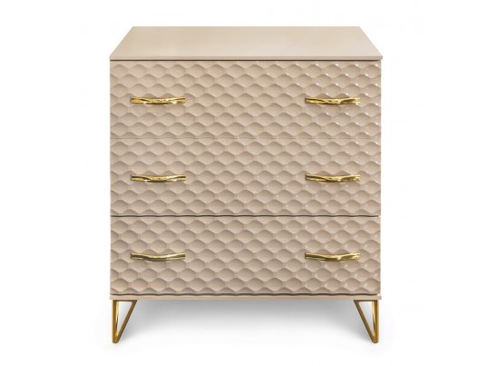 Комод LARA 3 ящика, бежевый глянец в Кургане