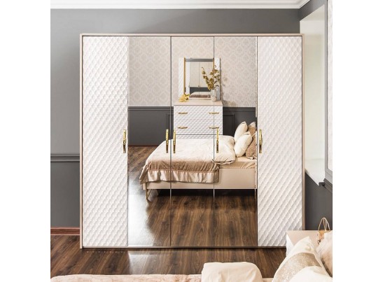 Шкаф LARA 5-дверный, белый глянец в Кургане