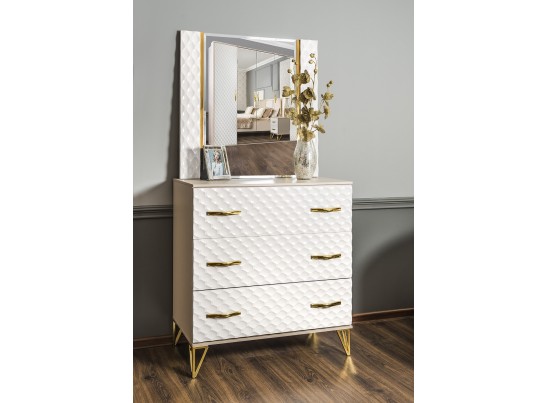 Комод LARA 3 ящика, белый глянец в Кургане