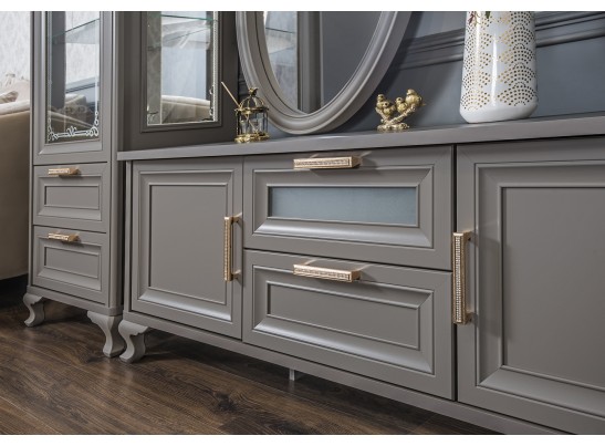 Тумба ТВ МОККО, серый камень в Кургане