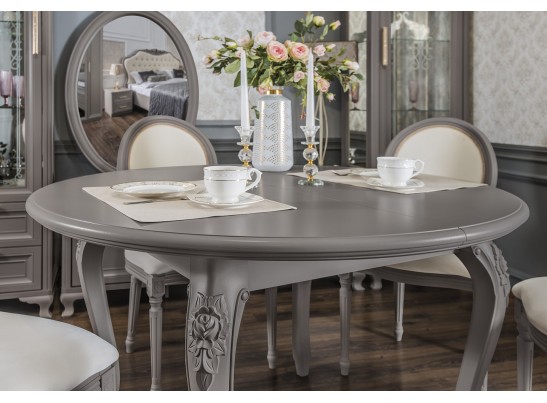 Стол раскладной круглый МОККО, серый камень в Кургане