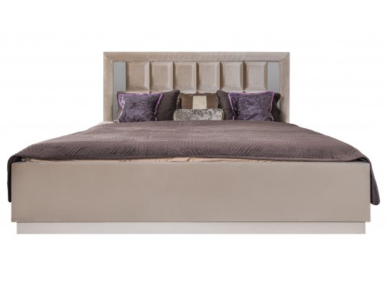 Кровать 1600 с мягким изголовьем ЗАМИРА, бежевый в Кургане