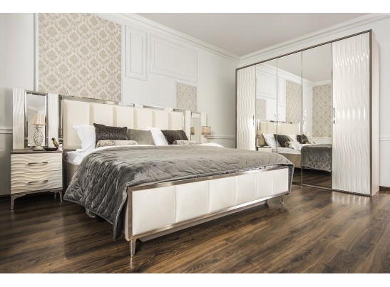 Спальня "Gravita" 5-и ств. шкаф с зеркалами, Белый глянец в Кургане