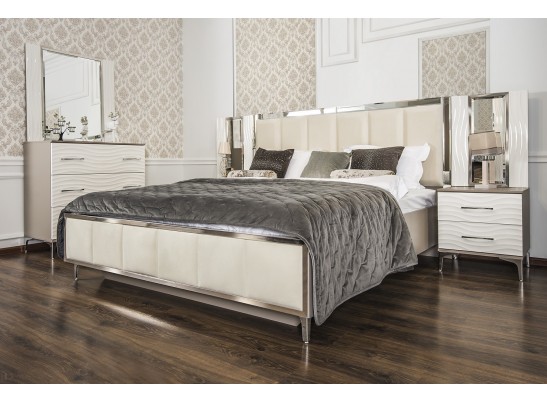 Спальня "Gravita" 5-и ств. шкаф с зеркалами, Белый глянец в Кургане