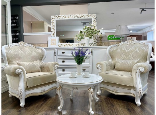 Комплект мягкой мебели Натали, белый глянец в Кургане