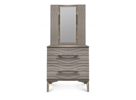 Зеркало Гравита для прикроватной тумбы, серый камень глянец в Кургане