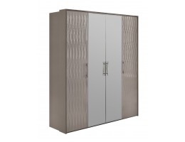 Шкаф 4-х ств. Гравита, серый камень глянец