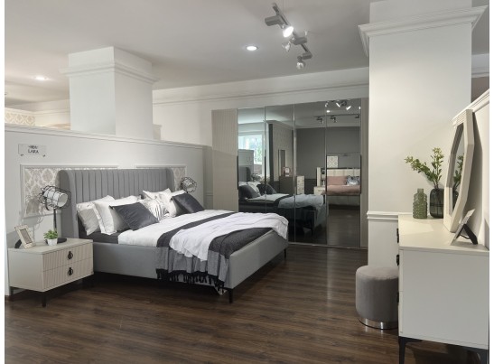 Кровать Стелла 180x200 см светло серый камень