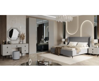 Кровать Стелла 180x200 см светло серый камень