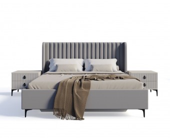 Кровать Стелла 180x200 см светло серый камень
