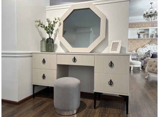 Зеркало Стелла светло серый камень