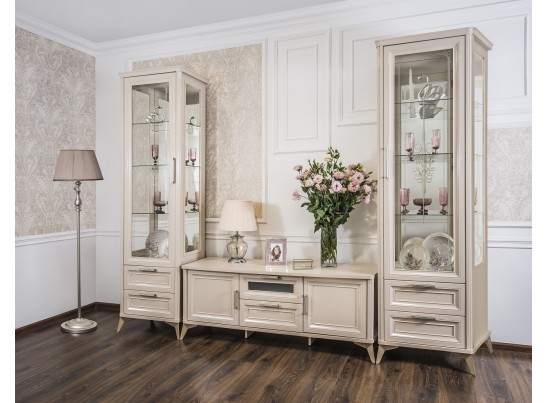 Витрина Нонна 1-ств бежевый глянец в Кургане