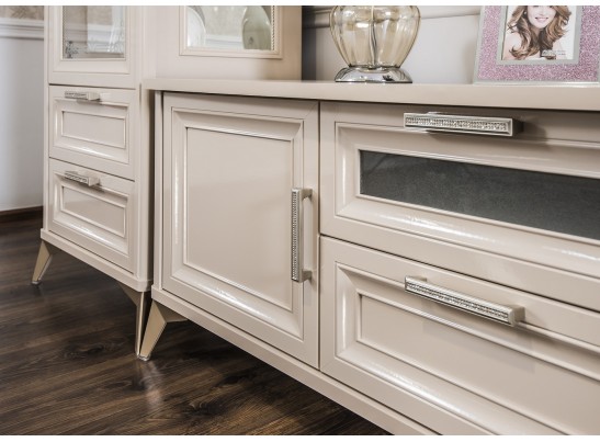 Гостиная Нонна 1+тв+1 бежевый глянец в Кургане