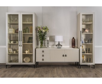 Гостиная Стелла 1+тв+2 светло серый камень