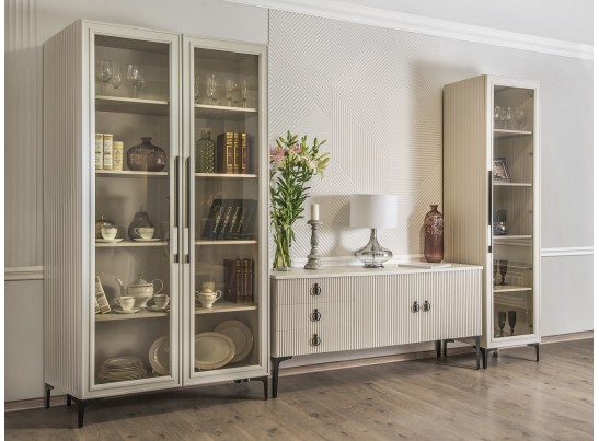 Гостиная Стелла 1+тв+2 светло серый камень