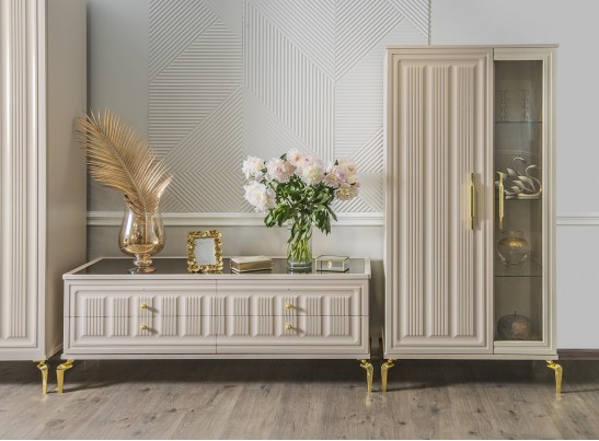 Витрина Замира 2-ств низкая бежевый