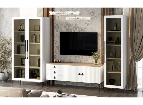 Гостиная Стелла 1+тв+2 белый