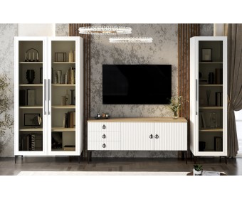 Гостиная Стелла 1+тв+2 белый