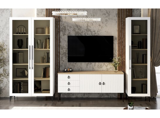 Гостиная Стелла 1+тв+2 белый