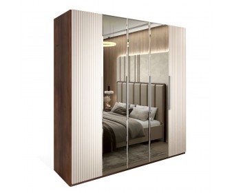 Шкаф Жаклин 5-створчатый с зеркалом бежевый