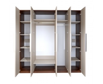 Шкаф Жаклин 5-створчатый с зеркалом бежевый