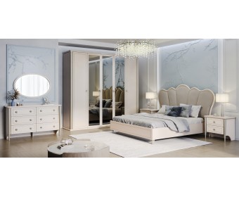 Шкаф Диана 5-створчатый с зеркалом бежевый