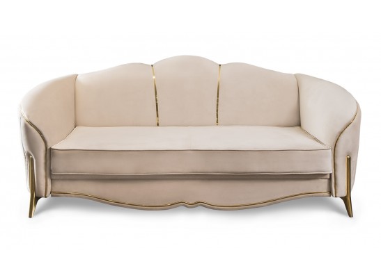 Диван Лара 3х местный бежевый золото