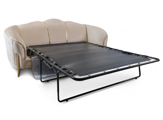 Диван Лара 3х местный бежевый золото