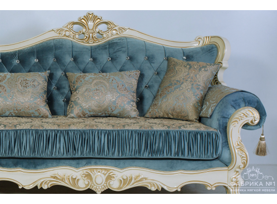 Угловой диван Эсмеральда левый, крем афина