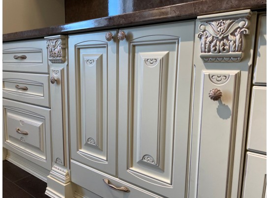 Кухня Афина 25 (4,7 м) крем/фиолетовая патина