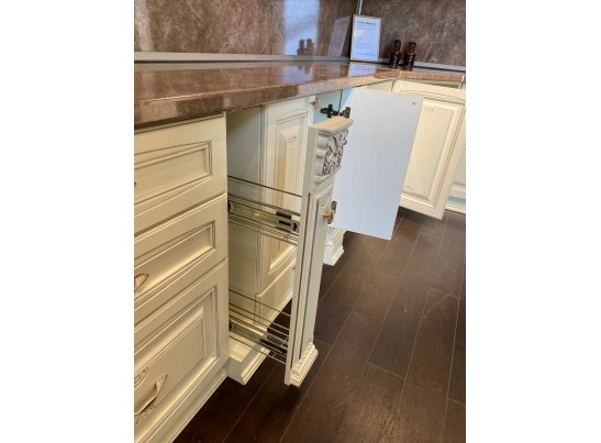 Кухня Афина 30 (3,9*2,6 м) крем/фиолетовая патина