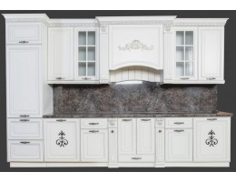 Кухня Кальяри Бьянка 26 (3,6 м) белый матовый