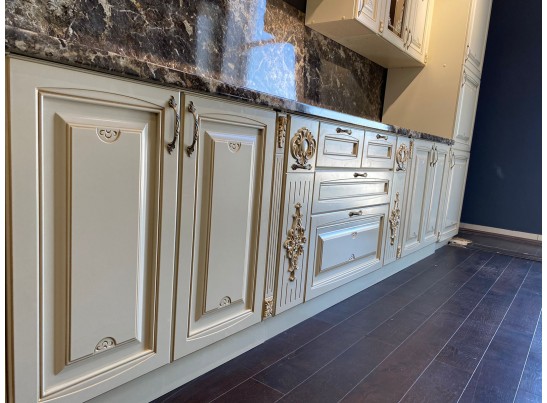 Кухня угловая Афина 8 (4,2*1,5 м) крем