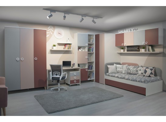 Шкаф 3-х створчатый SMARTY PINK