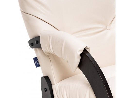 Кресло-качалка Модель 67 Венге текстура, к/з Varana cappuccino в Кургане