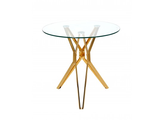 Стол обеденный с круглой столешницей из закаленнго стекла