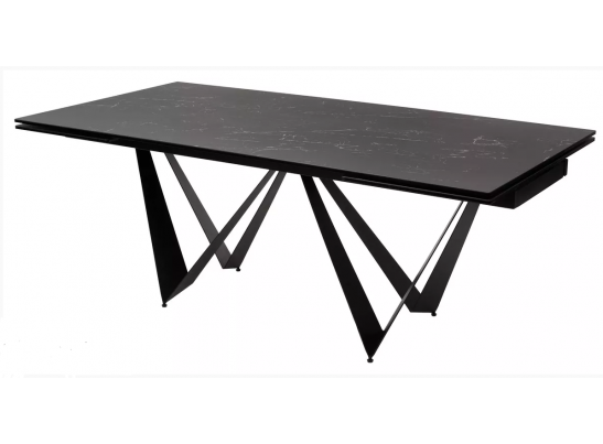 Стол RIETI 200 NERO KL-116 Черный мрамор матовый, итальянская керамика/ черный каркас, ®DISAUR в Кургане