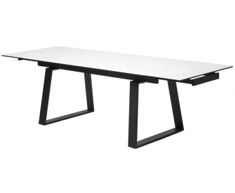 Стол VASTO 180 MARBLES KL-99 Белый мрамор матовый, итальянская керамика/ черный каркас, ®DISAUR