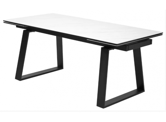Стол VASTO 180 MARBLES KL-99 Белый мрамор матовый, итальянская керамика/ черный каркас, ®DISAUR в Кургане