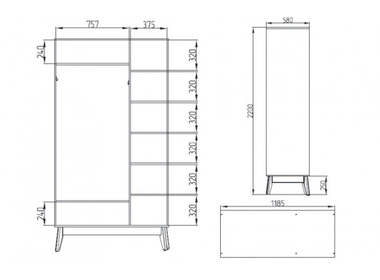 Шкаф трёхдверный "Калгари" спальня