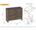 Комод с 3-мя ящиками "Мальта" спальня Таксония в Кургане
