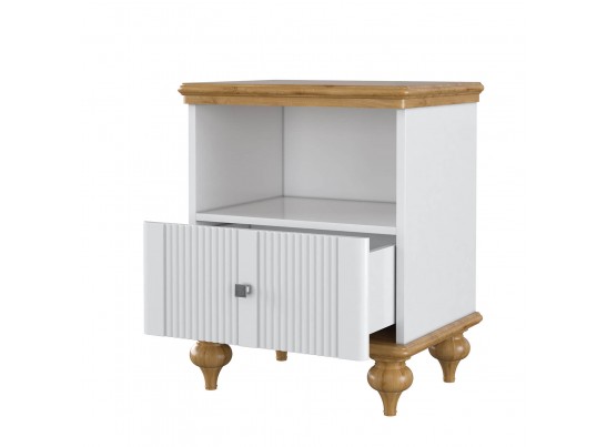 Тумба прикроватная "Рандеву" 01 (белый, серый) в Кургане