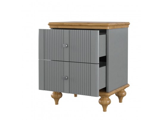 Тумба прикроватная "Рандеву" 02 (белый, серый) в Кургане